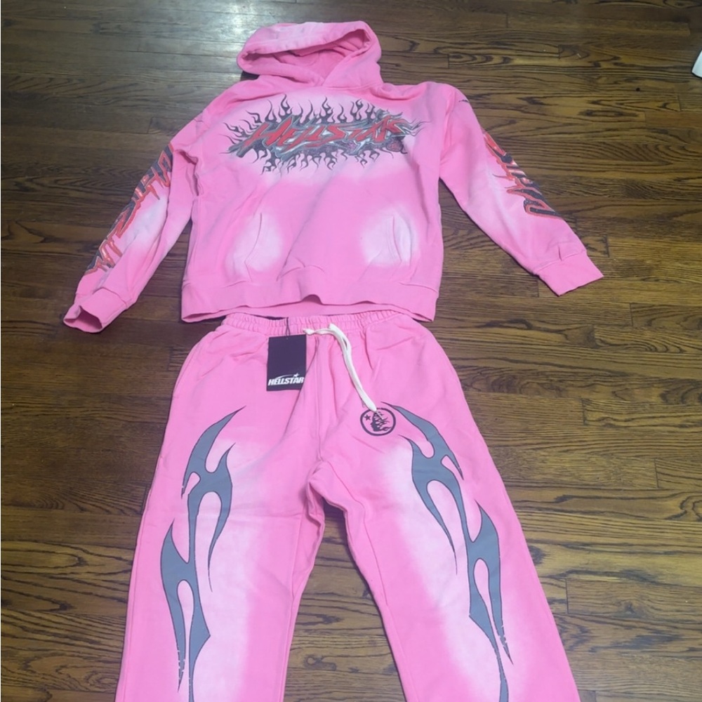 Pink Flame Hoodie and Jogger Set